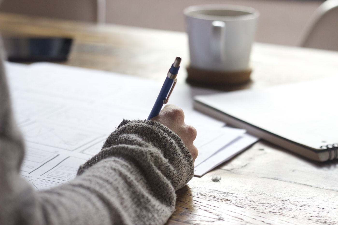 Carnet, notes, travail de bureau.